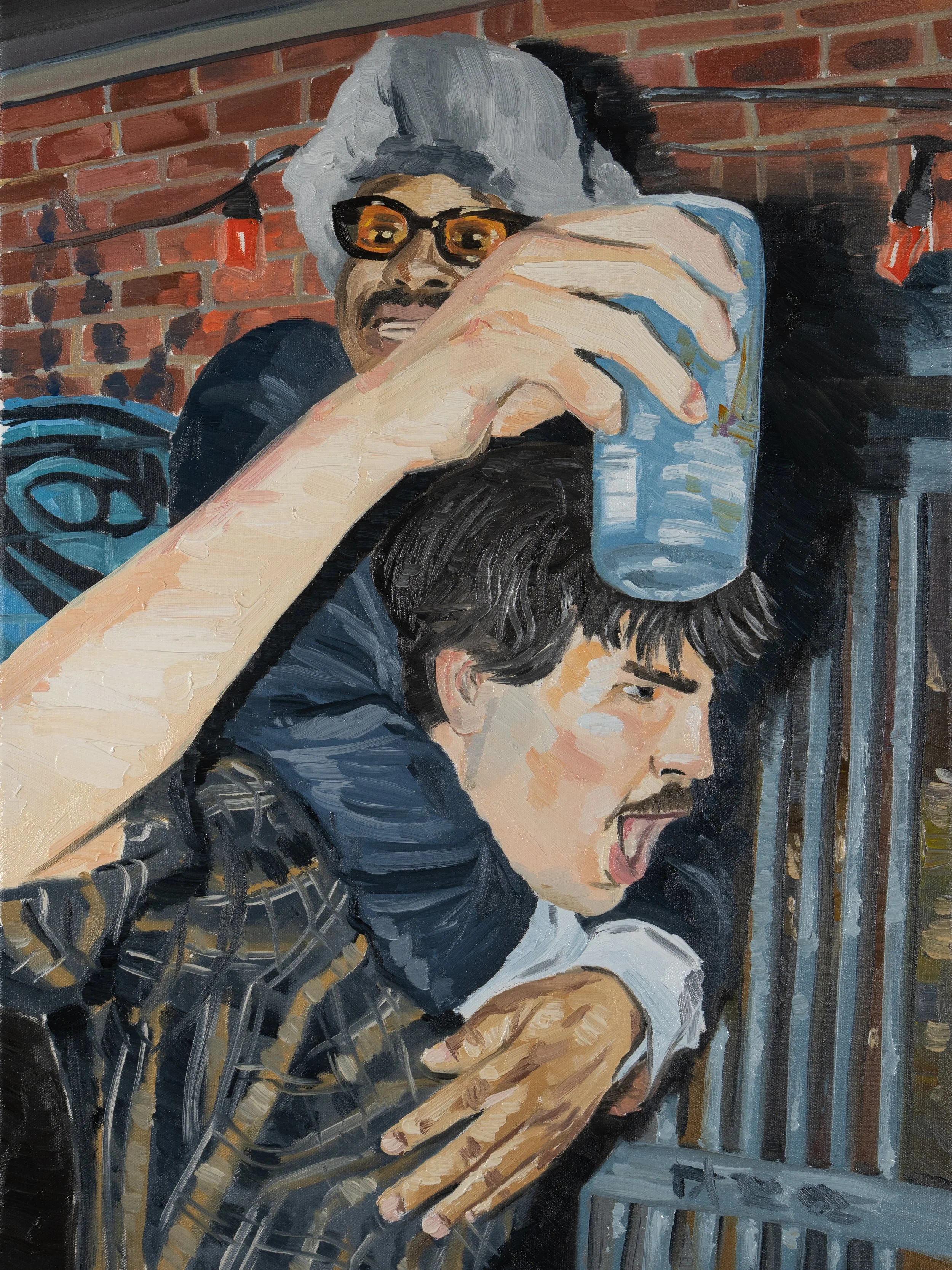 Piggy Back Rides, 18x24 oil on canvas original painting
